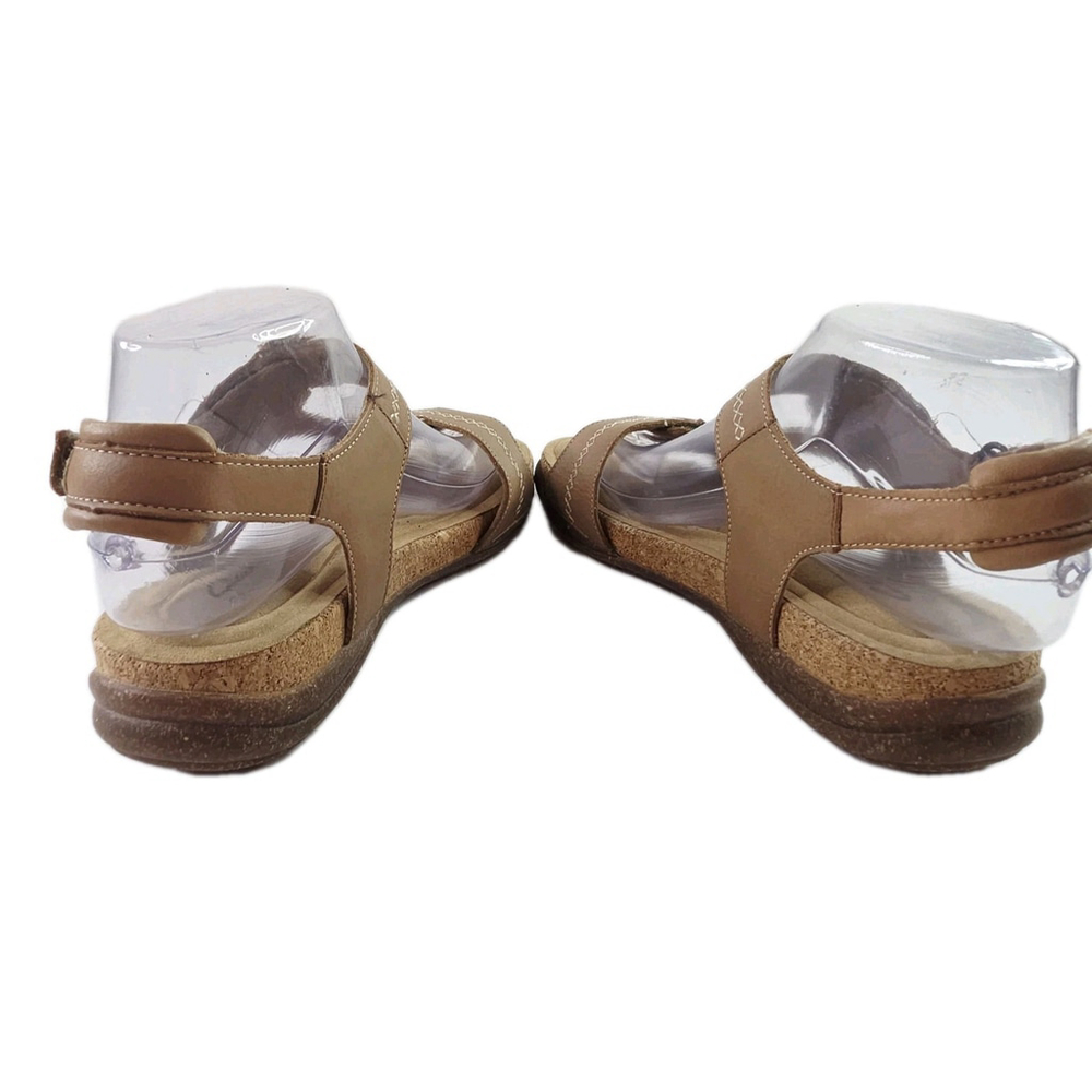 Clarks Roseville Mae Light Tan Leather sling-back Sandals Women's 8.5 M - Picture 5 of 8